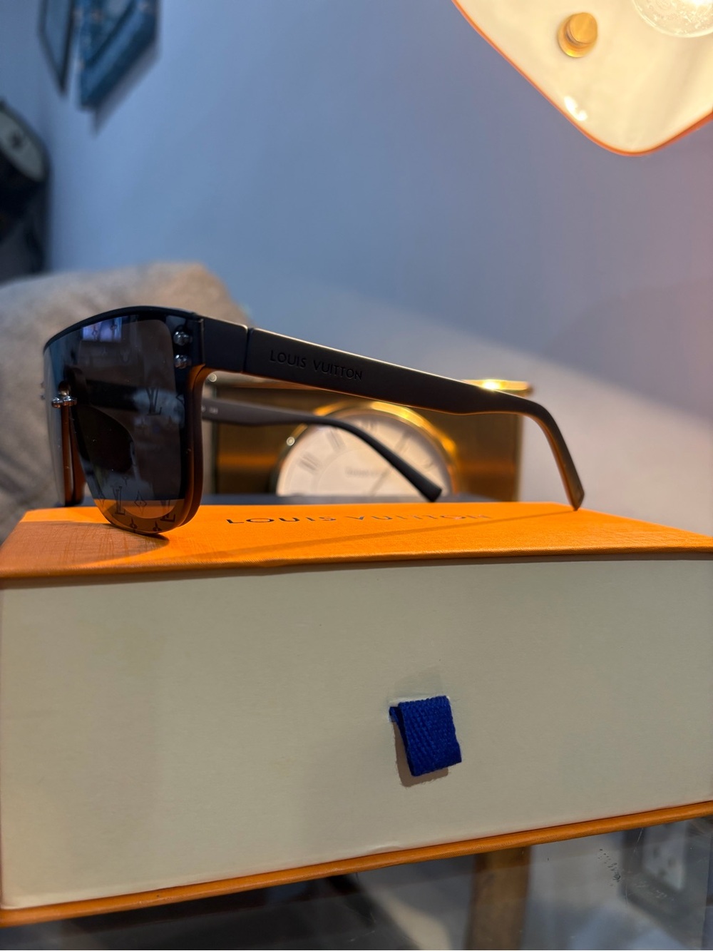 Louis Vuitton Mirror Monogram Shield Sunglasses in Black and Silver - Picture 6 of 8